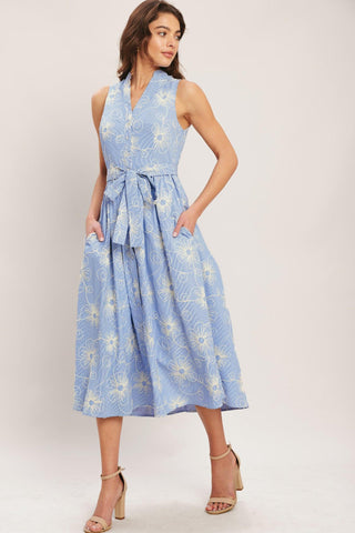 SUMMER SKETCH FLORA WOVEN MIDI DRESS - Glamourous Grace