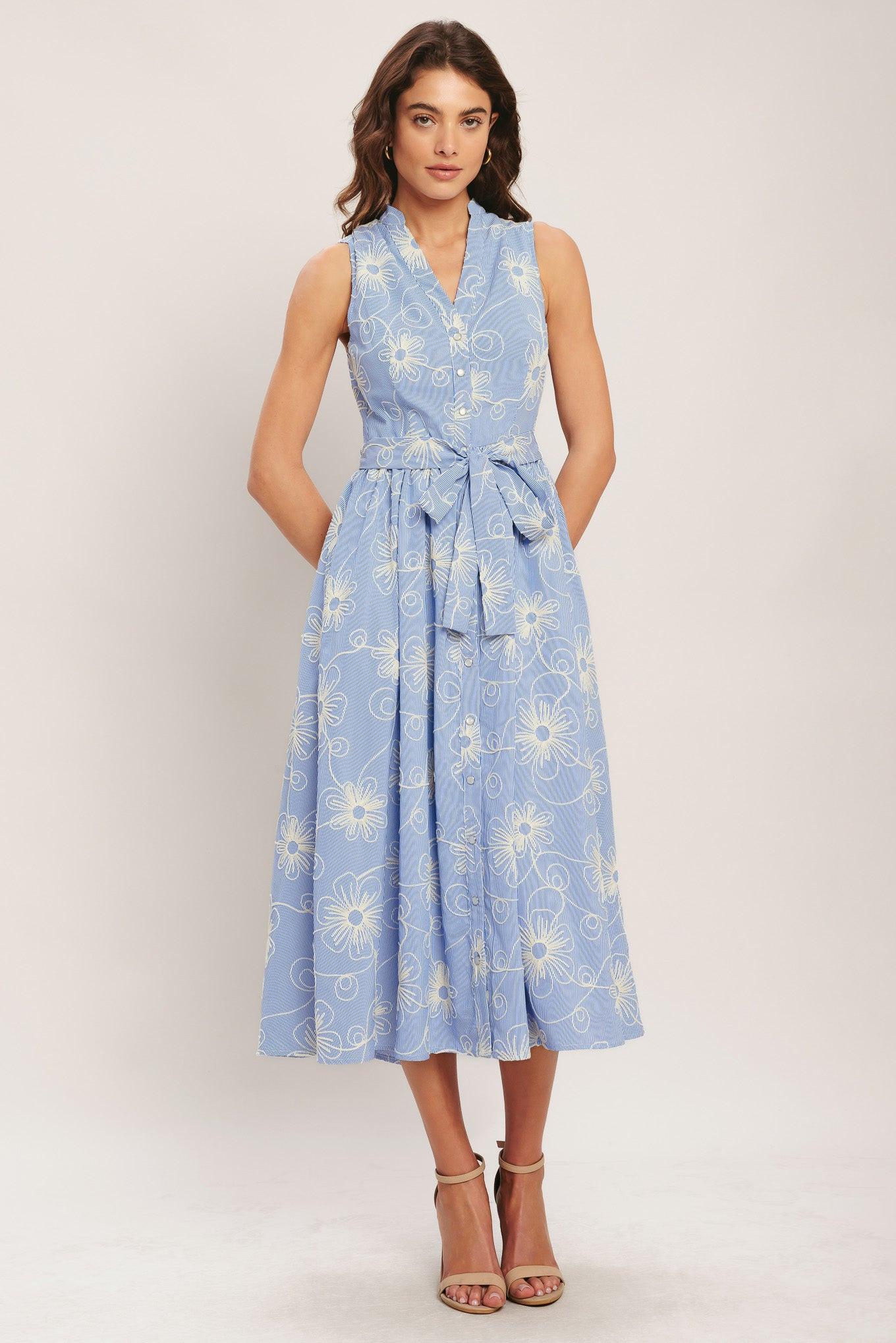 SUMMER SKETCH FLORA WOVEN MIDI DRESS - Glamourous Grace