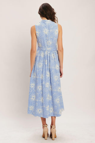 SUMMER SKETCH FLORA WOVEN MIDI DRESS - Glamourous Grace