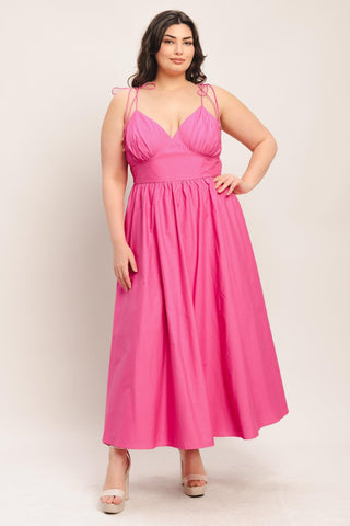 PRETTY IN PINK WOVEN MIDI DRESS - Glamourous Grace LLC