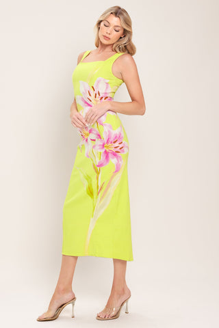 LUSH LIME WOVEN MIDI DRESS - Glamourous Grace