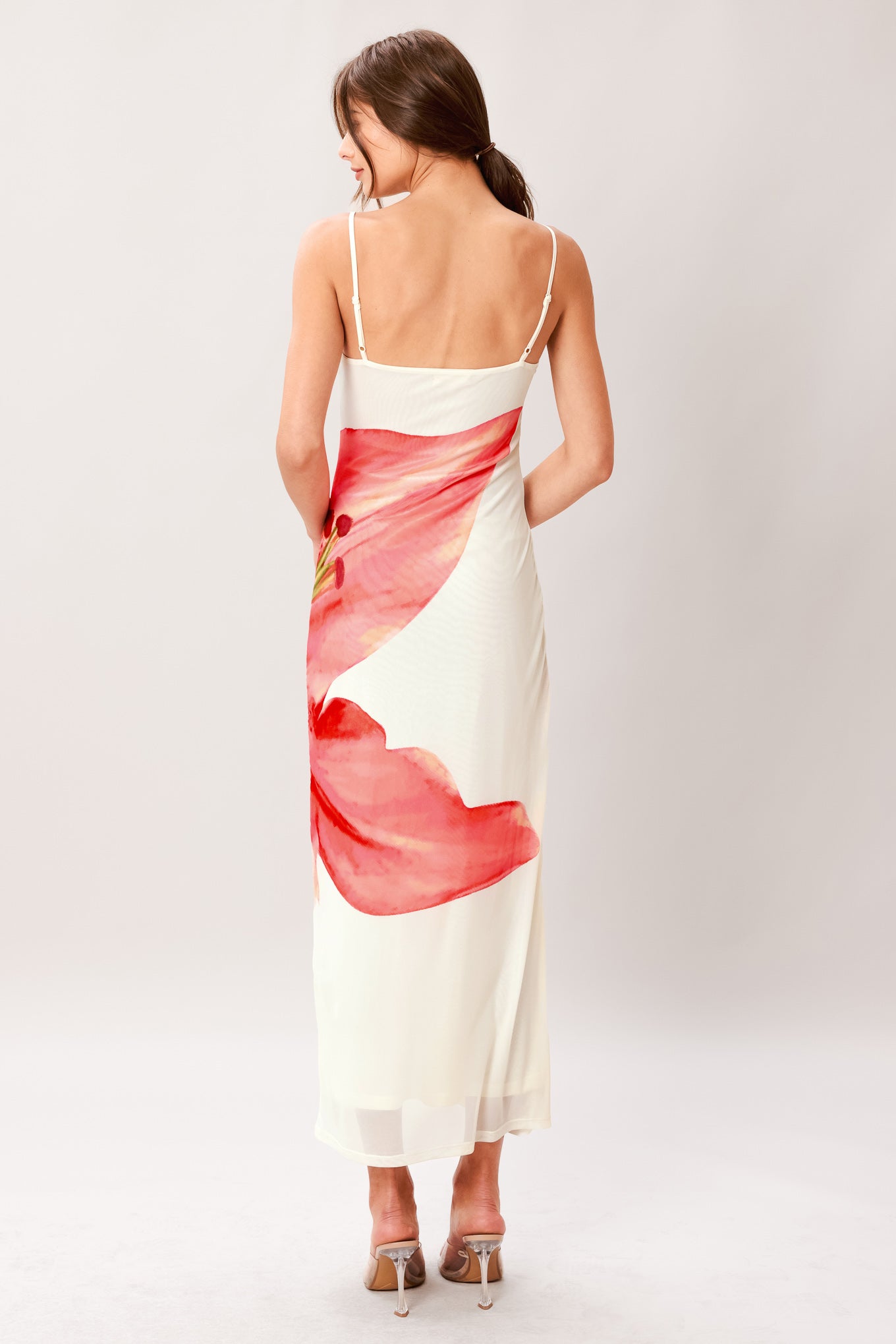 BLOOM STATEMENT POWER MESH CAMI MIDI DRESS - Glamourous Grace
