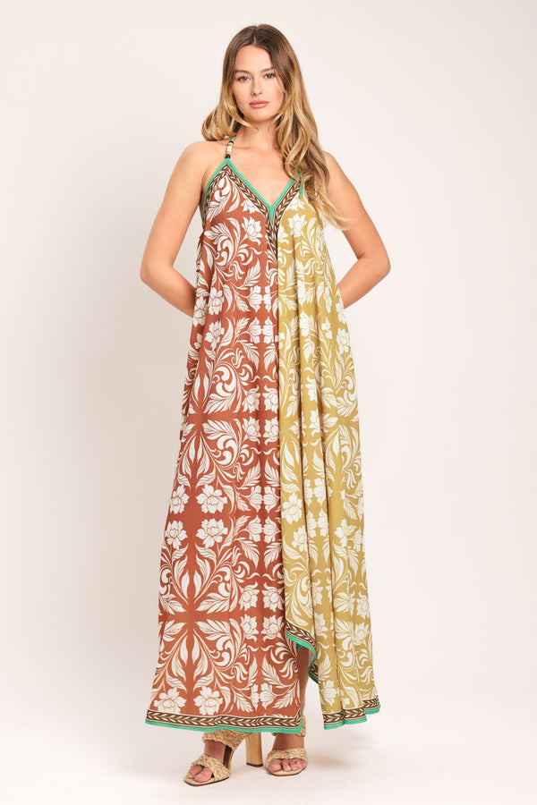 WARM PARADISE WOVEN MIDI SCARF DRESS - Glamourous Grace
