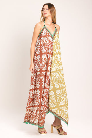 WARM PARADISE WOVEN MIDI SCARF DRESS - Glamourous Grace