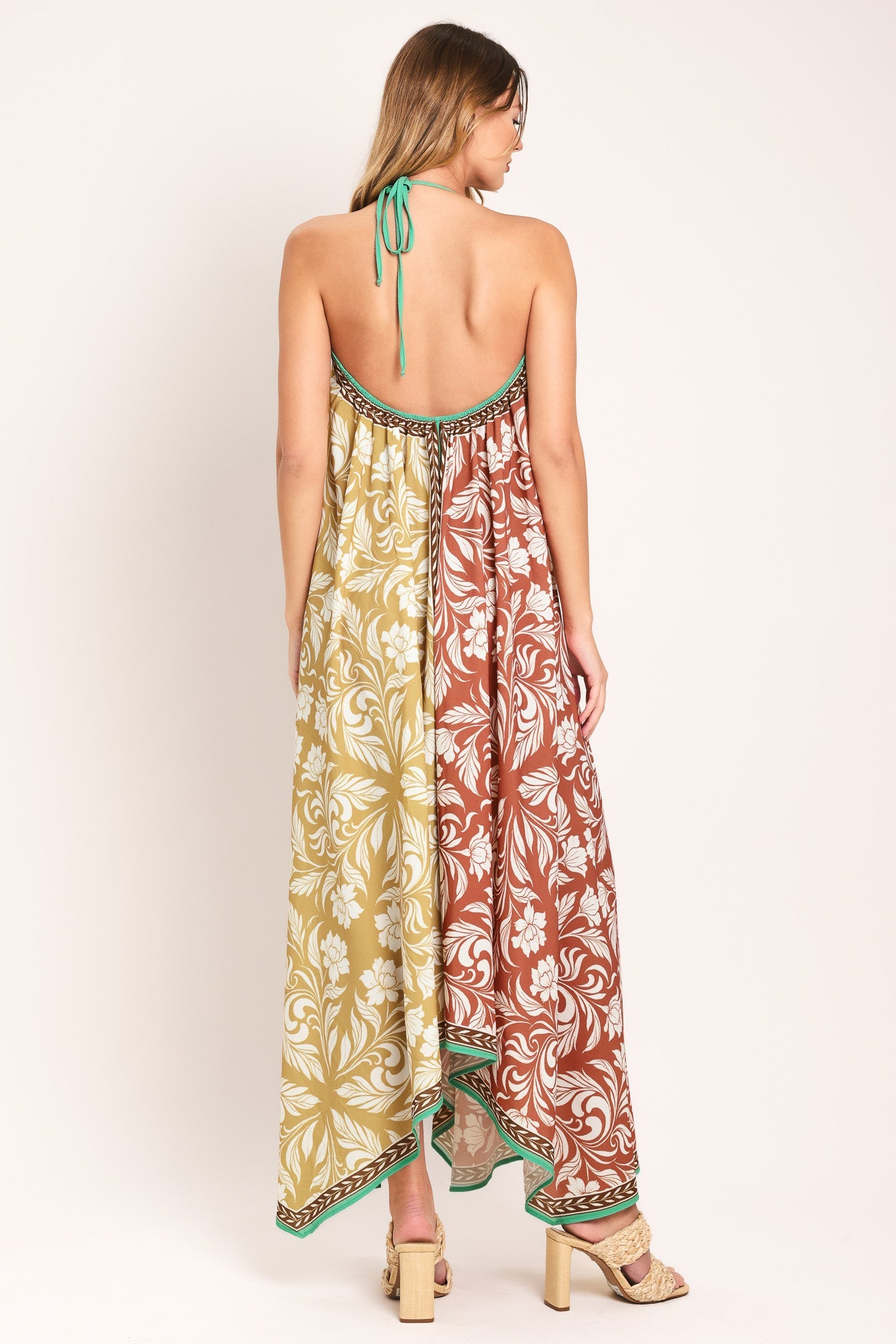 WARM PARADISE WOVEN MIDI SCARF DRESS - Glamourous Grace