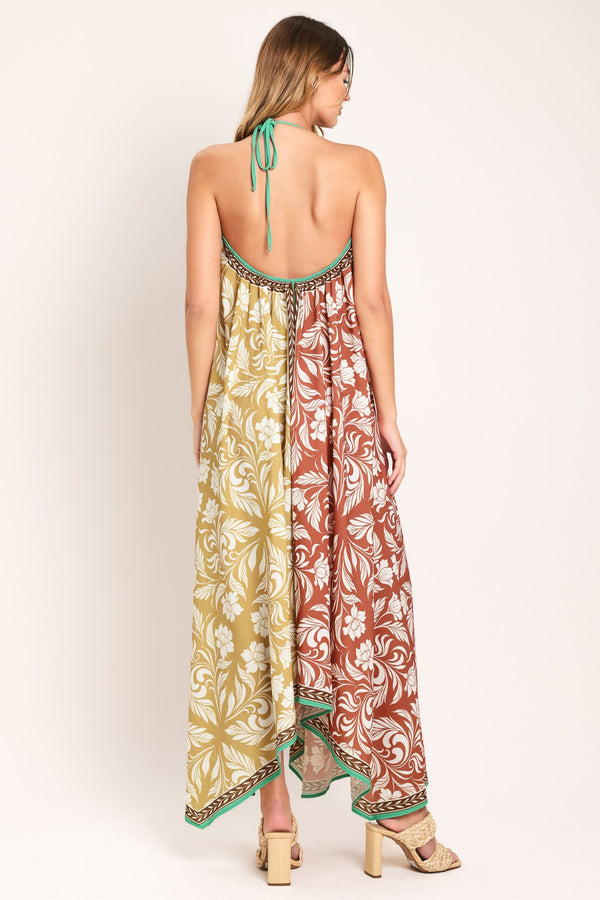 WARM PARADISE WOVEN MIDI SCARF DRESS - Glamourous Grace