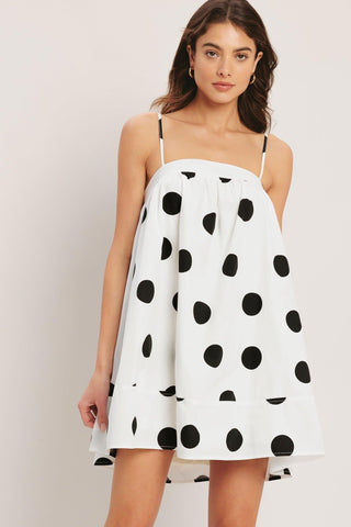 RUNWAY POLKA WOVEN MINI DRESS - Glamourous Grace