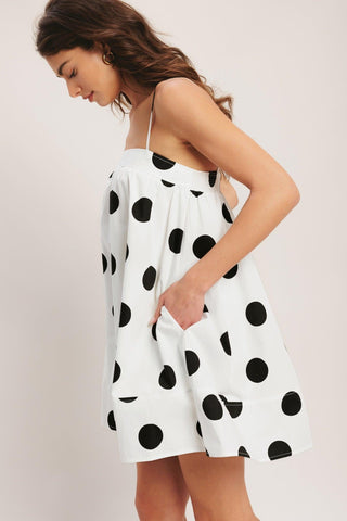 RUNWAY POLKA WOVEN MINI DRESS - Glamourous Grace