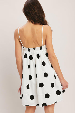 RUNWAY POLKA WOVEN MINI DRESS - Glamourous Grace