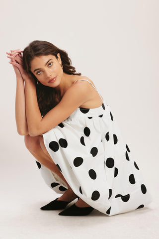 RUNWAY POLKA WOVEN MINI DRESS - Glamourous Grace