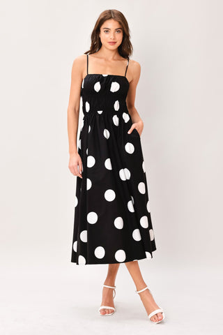 DOT THEORY WOVEN MIDI DRESS - Glamourous Grace