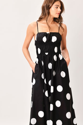 DOT THEORY WOVEN MIDI DRESS - Glamourous Grace