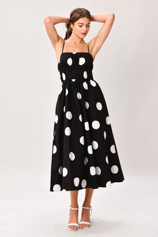 DOT THEORY WOVEN MIDI DRESS - Glamourous Grace