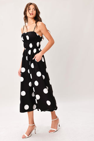 DOT THEORY WOVEN MIDI DRESS - Glamourous Grace