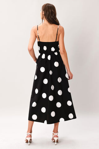 DOT THEORY WOVEN MIDI DRESS - Glamourous Grace