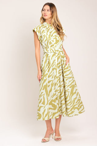 SOFT ZEBRA WOVEN MIDI SHIRT DRESS - Glamourous Grace