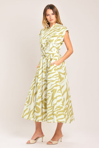 SOFT ZEBRA WOVEN MIDI SHIRT DRESS - Glamourous Grace