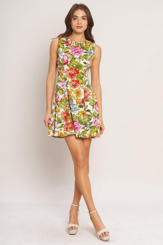 SUMMER LOVE FLORA WOVEN MINI DRESS - Glamourous Grace