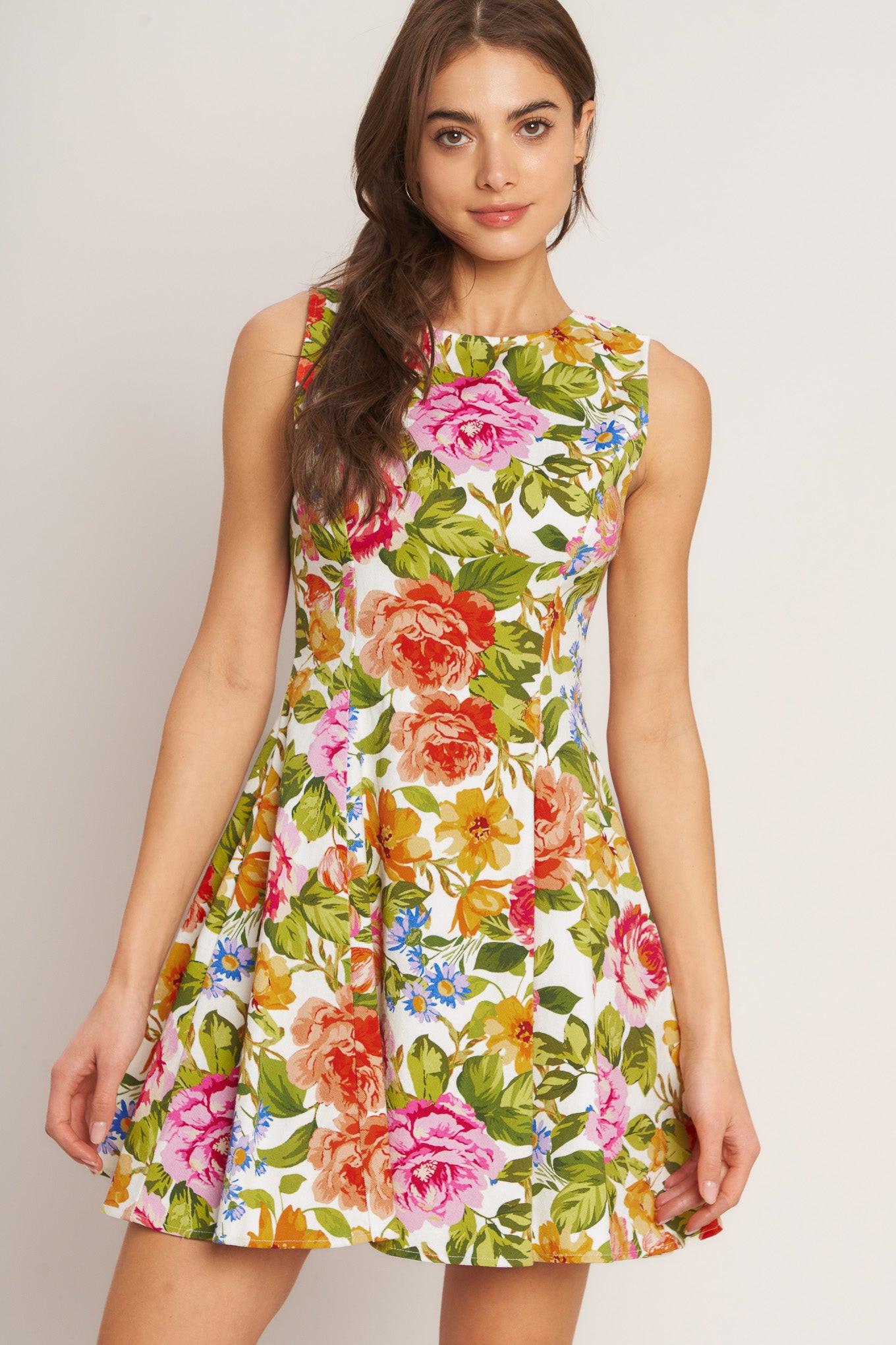 SUMMER LOVE FLORA WOVEN MINI DRESS - Glamourous Grace