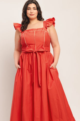 SUNSET ROMANCE WOVEN MIDI DRESS - Glamourous Grace LLC