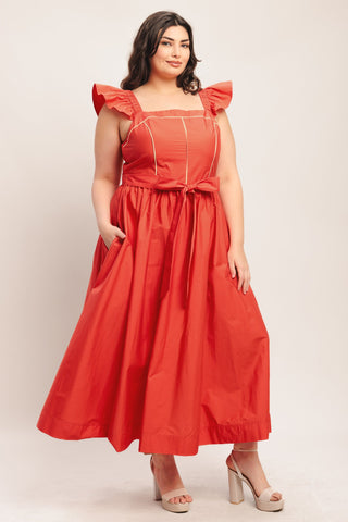 SUNSET ROMANCE WOVEN MIDI DRESS - Glamourous Grace LLC