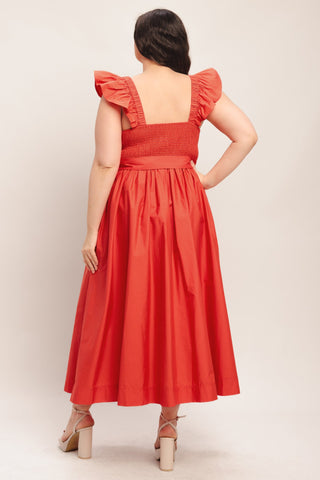SUNSET ROMANCE WOVEN MIDI DRESS - Glamourous Grace LLC