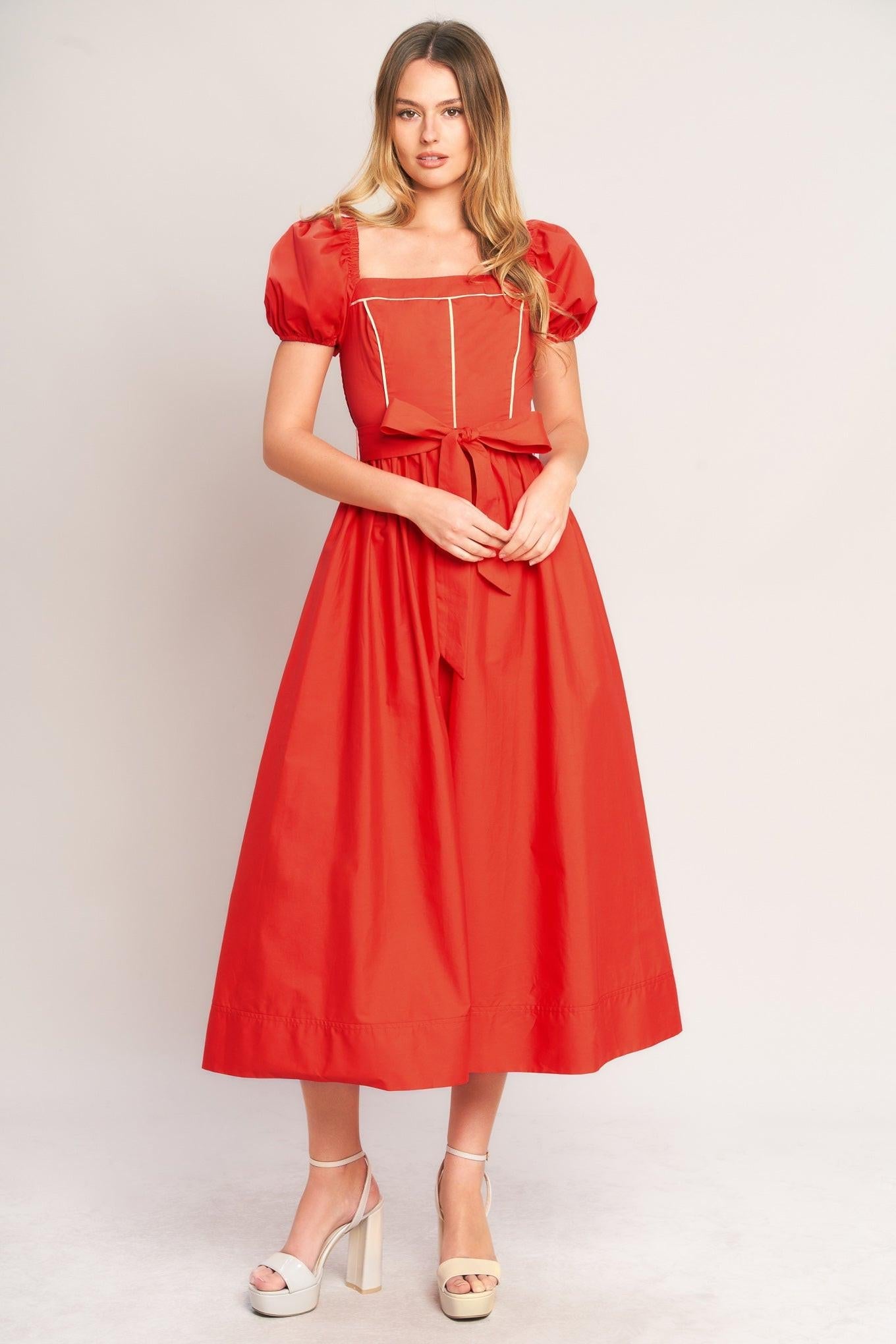 SUNSET ROMANCE WOVEN MIDI DRESS - Glamourous Grace LLC