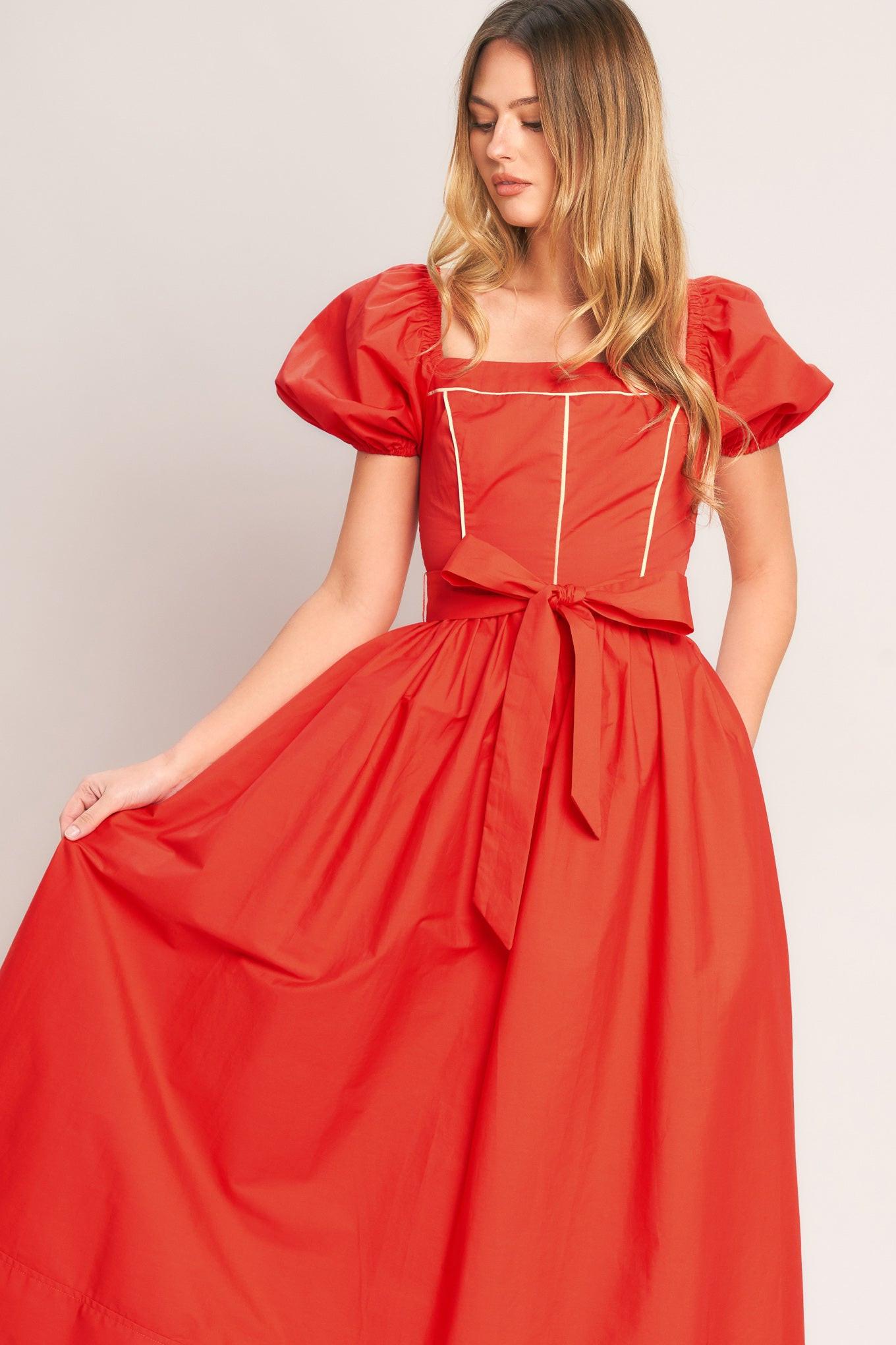 SUNSET ROMANCE WOVEN MIDI DRESS - Glamourous Grace LLC