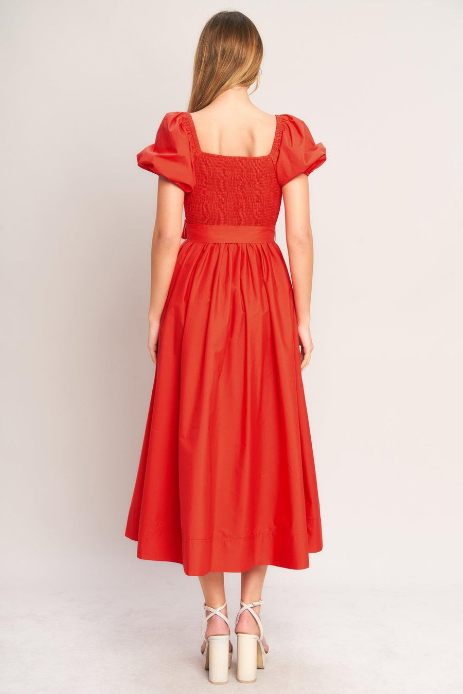 SUNSET ROMANCE WOVEN MIDI DRESS - Glamourous Grace