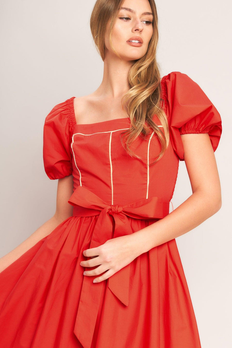SUNSET ROMANCE WOVEN MIDI DRESS - Glamourous Grace