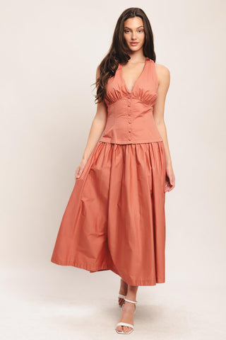 SUNSET MUSE WOVEN MIDI DRESS - Glamourous Grace