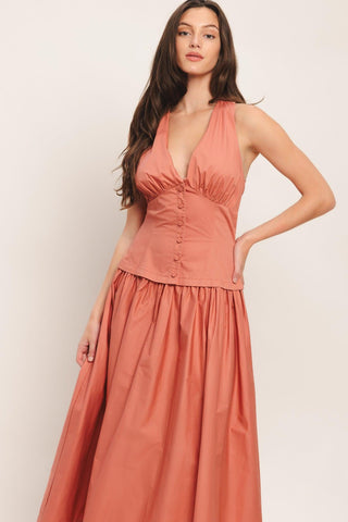 SUNSET MUSE WOVEN MIDI DRESS - Glamourous Grace