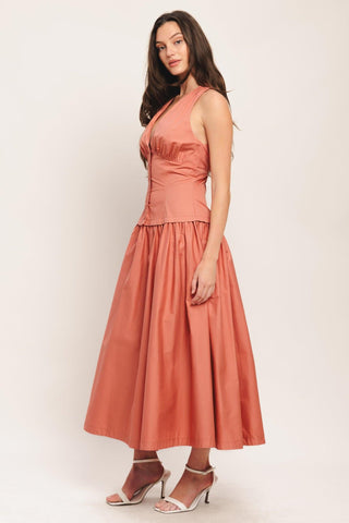 SUNSET MUSE WOVEN MIDI DRESS - Glamourous Grace