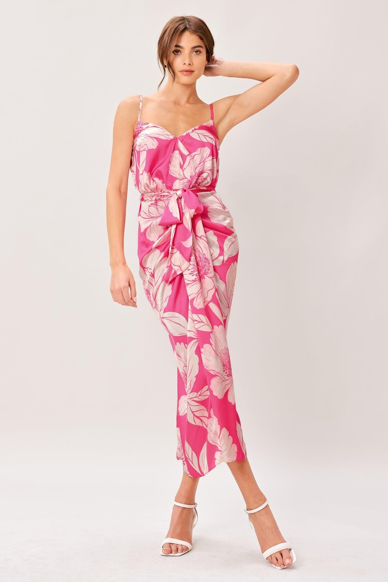 BOLD PETALIA WOVEN MIDI DRESS - Glamourous Grace