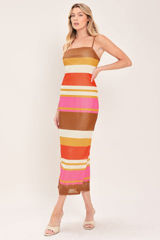 HEAT WAVES POWER MESH MIDI DRESS - Glamourous Grace