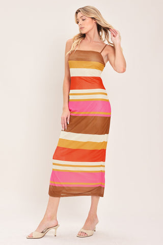 HEAT WAVES POWER MESH MIDI DRESS - Glamourous Grace