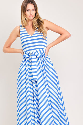 BLUE SERENA WOVEN MIDI DRESS - Glamourous Grace