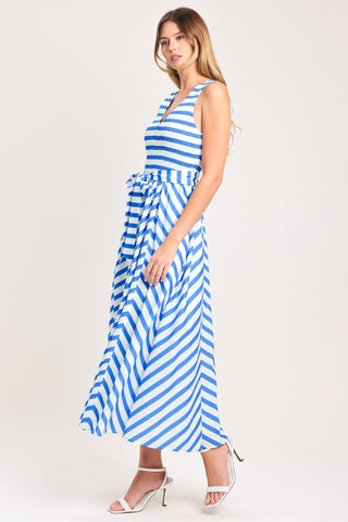 BLUE SERENA WOVEN MIDI DRESS - Glamourous Grace