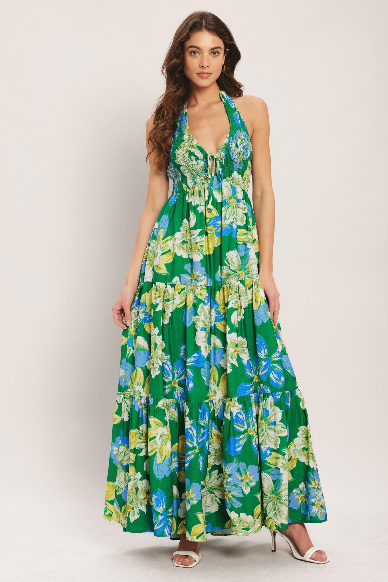 PALM SHORE BLOOM WOVEN MAXI DRESS - Glamourous Grace