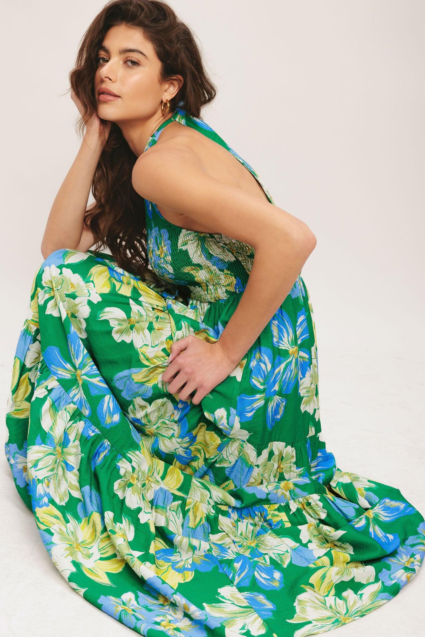 PALM SHORE BLOOM WOVEN MAXI DRESS - Glamourous Grace