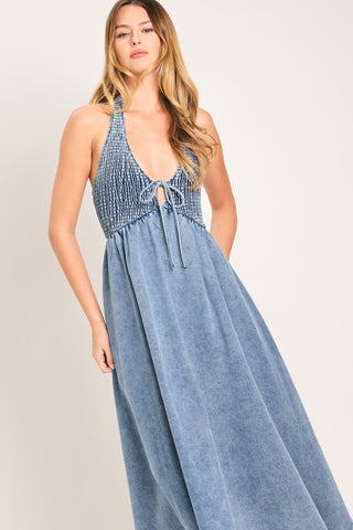 SWEET EMBRACE DENIM MIDI DRESS - Glamourous Grace