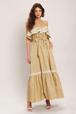 GOLDEN DUNE WOVEN ANKLE DRESS - Glamourous Grace