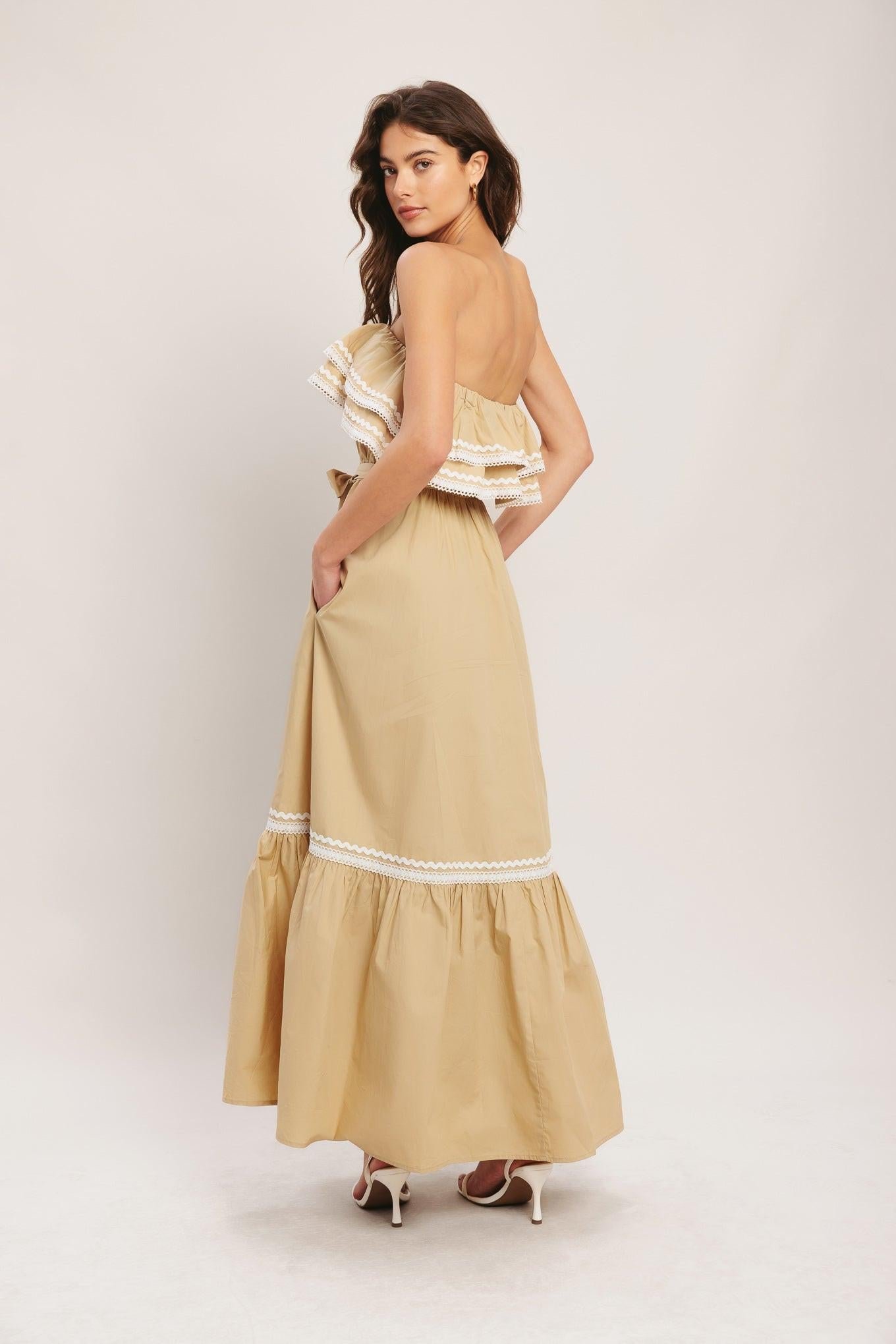 GOLDEN DUNE WOVEN ANKLE DRESS - Glamourous Grace