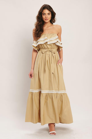 GOLDEN DUNE WOVEN ANKLE DRESS - Glamourous Grace