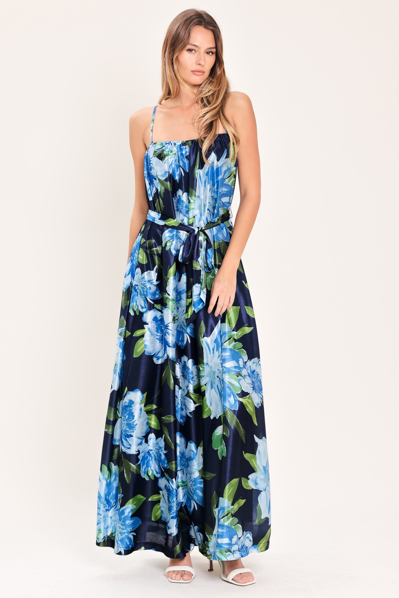 ELEGANT BLOSSOM WOVEN MAXI DRESS - Glamourous Grace
