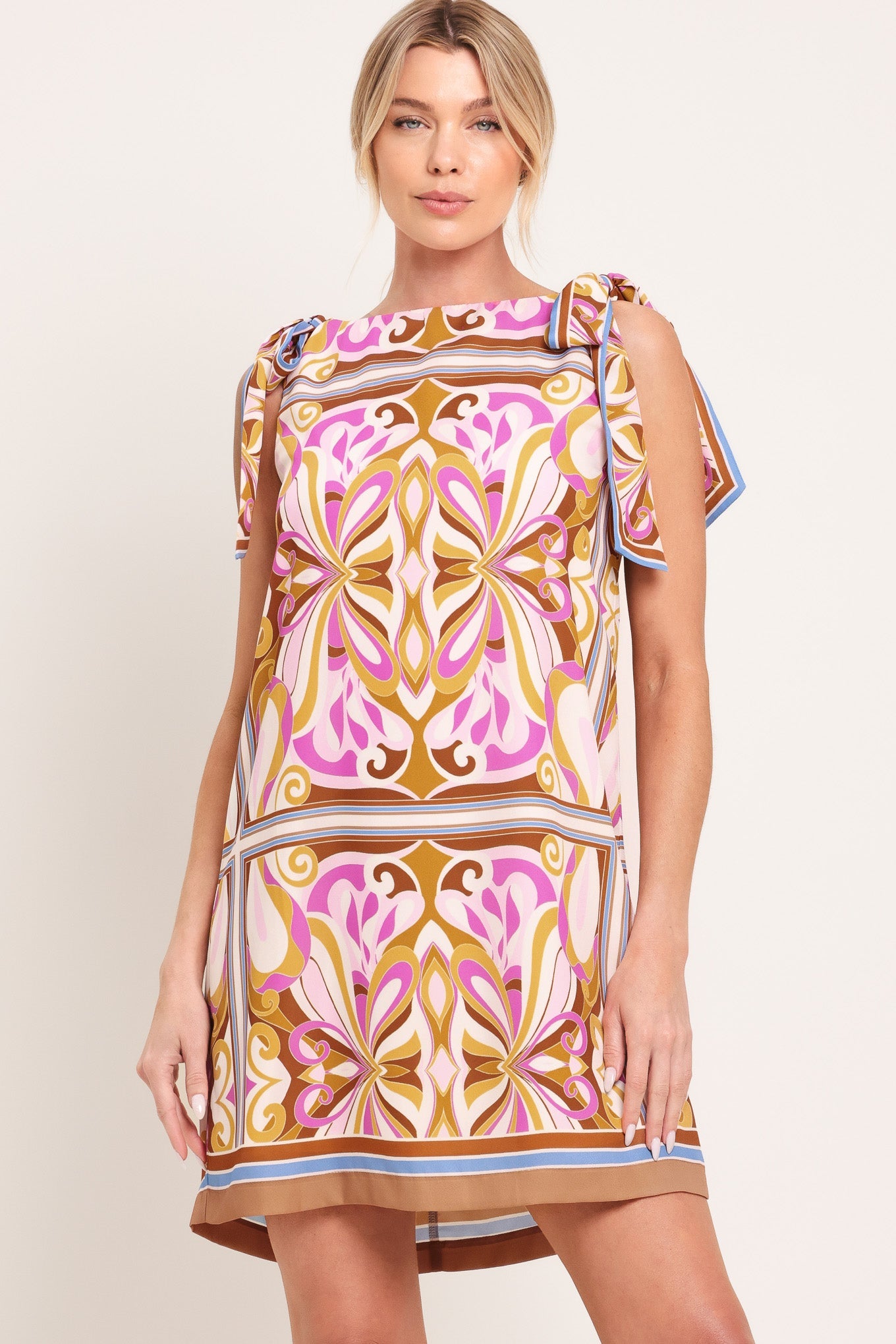 GOLDEN PSYCHE WOVEN MINI DRESS - Glamourous Grace