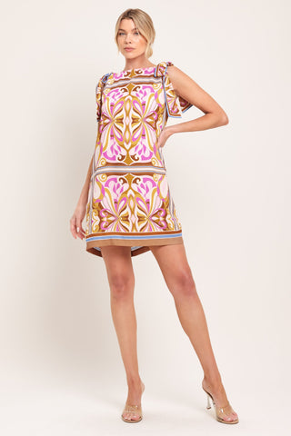 GOLDEN PSYCHE WOVEN MINI DRESS - Glamourous Grace