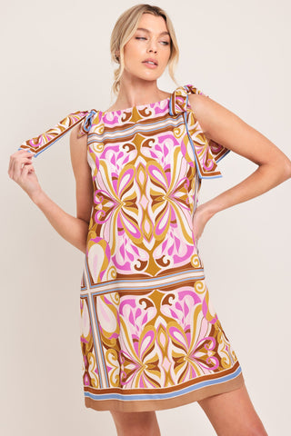 GOLDEN PSYCHE WOVEN MINI DRESS - Glamourous Grace
