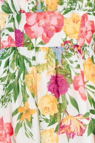 SHADOW FLORAL WOVEN MIDI DRESS - Glamourous Grace