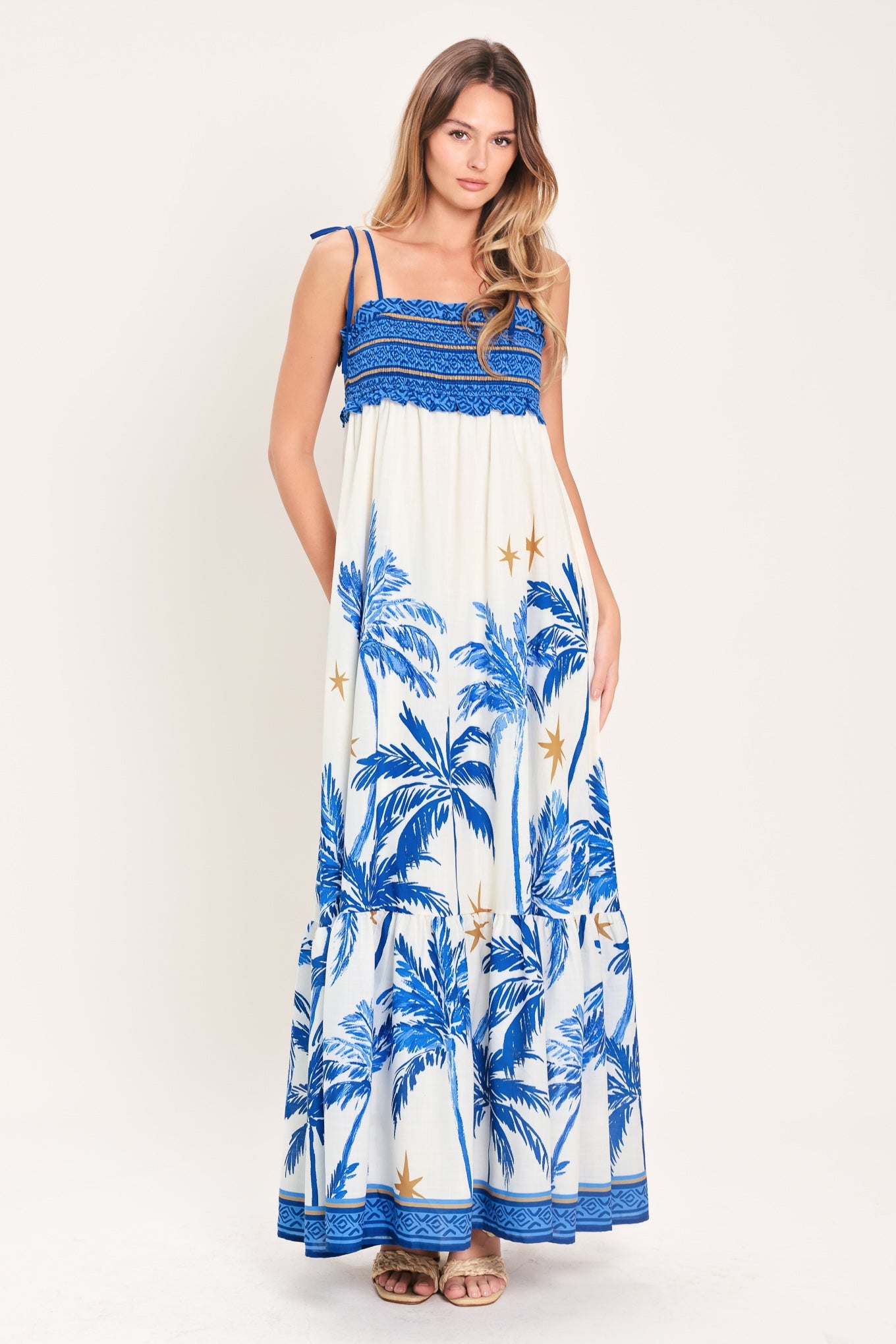 PALM ESCAPE WOVEN MAXI DRESS - Glamourous Grace